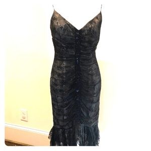 Size 8 Kay Unger lace dress with beading